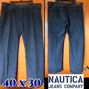 40/30 Nautica Jeans Co Loose Straight Leg Dark Indigo Blue